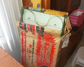 Vintage Pro table hockey set featuring the Montreal Canadiens and the Toronto Maple Leaf players