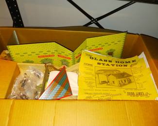 Tin lithograph train station