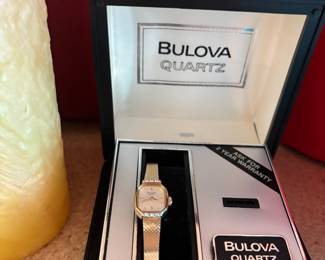 Bulova Quartz Square Face Ladies Wristwatch