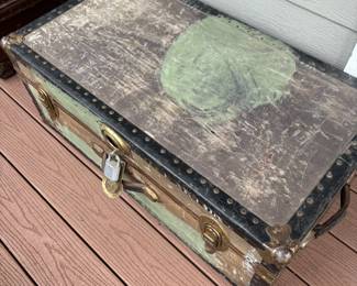 Green & Black Steamer Trunk
