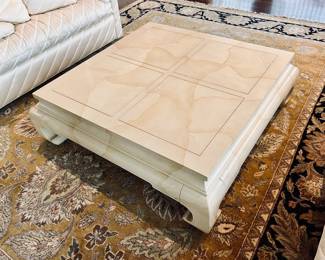 Henredon Goatskin Lacquered Coffee Table