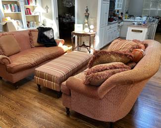 Pair of loveseats and ottoman each sold separately 
