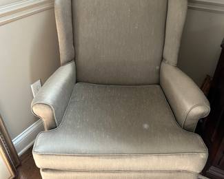 Pair of grey wing chairs