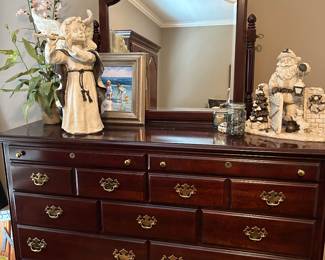 Kincaid dresser and mirror with locking jewelry drawers
