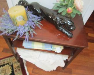 Mid-century black ceramic leopard