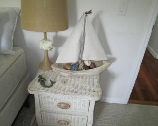 Wicker night stands - armoire and bench