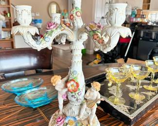 Von Schierholz Germany centerpiece compote with two candle holders