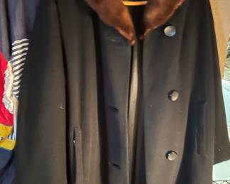 mink color wool lined coat