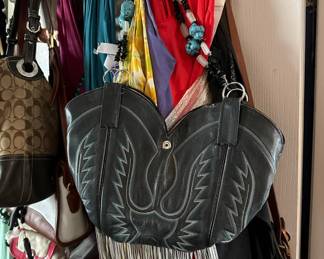 fringed cowboy boot purse