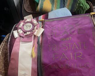State fair of Texas ribbons, saddle blankets
