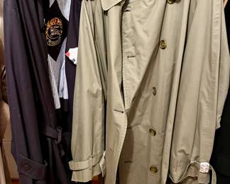 Two Burberry men's trench coats
