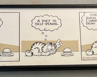 Jim Davis signed cartoon panel