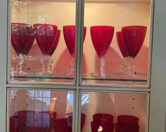 20 Morgantown Ruby Golfball Goblets