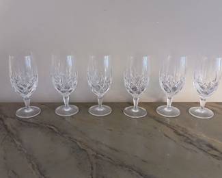 6 Gorham Crystal Lady Anne Cut Iced Tea Glasses 758 tall