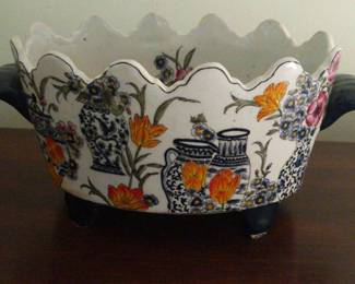 Antique Floral Ceramic Pot United Wilson Porcelain