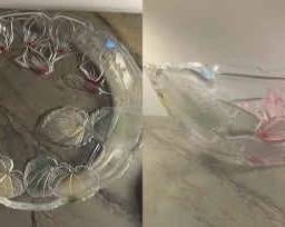 Crystal Clear Industries Japan Cassandra Hand Painted Salad Bowl Platter