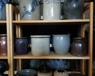 Family room antique crockware. 