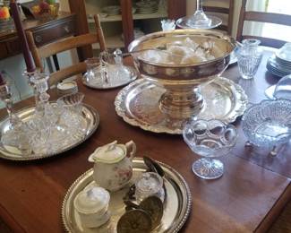 Antique walnut dining table.
