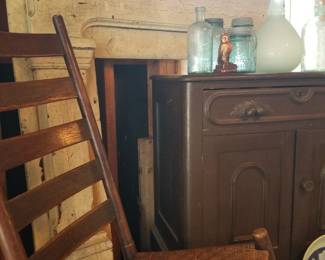 Antique Mantle and antiques. 