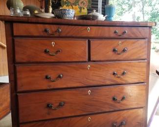 GARAGE, early sale at 10 am. Fine English mahogany dresser.