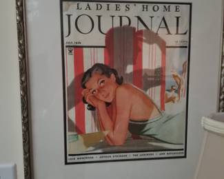 2nd floor bedroom, framed 1934 Ladies Home Journal. 