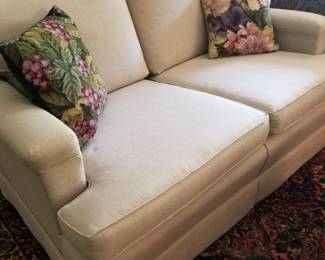 Nice linen loveseat, priced to go.