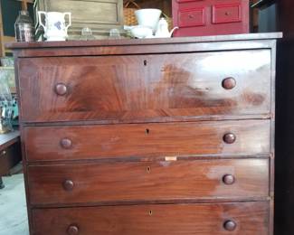 GARAGE, nice English mahogany chest. 