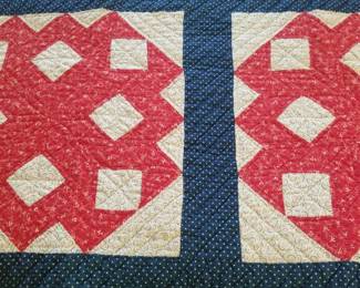 Red, white and blue patriotic quilt.