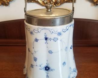 Antique Royal Copenhagen  biscuit barrel. 