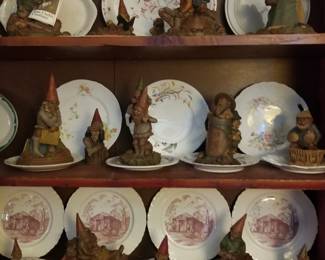 Cabinet full of Tom Clark collectible gnome pieces