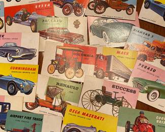 Vintage World on Wheels car collector cards