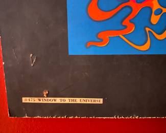 1967 Blacklight Poster 'Window to the Universe' The Third Eye by Artist Roberta Bell