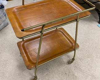 Vintage Wood + Brass Cosco Cart
