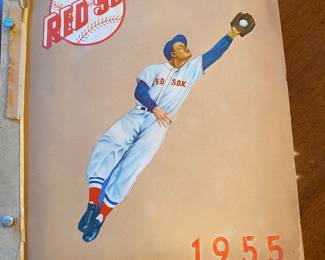 Large 1950s Vintage Baseball Scrapbook Red Sox