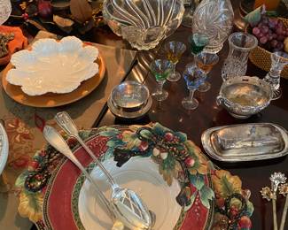 Fitz + Floyd Platters, Silverplate, Crystal + More!