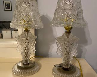 Vintage Crystal Budior Lamps