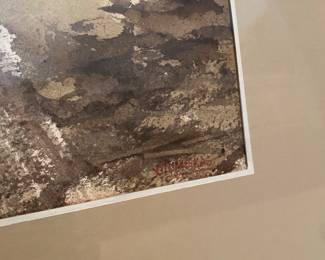 Framed Watercolor Lighthouse Signed