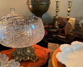 Gorgeous Cut Crystal Footed Bowl