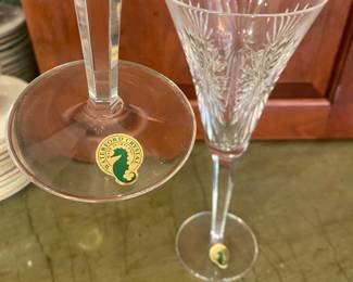 Pair Waterford Crystal Champagne Flutes
