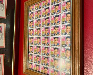 Vintage Elvis Presley Stamp Collection Framed