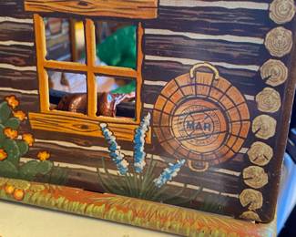 Vintage Marx Tin Log Homes w Fences + Accessories