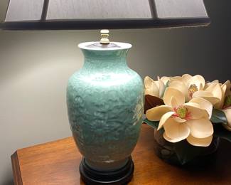 Gorgeous Celadon Blue Vase Lamp