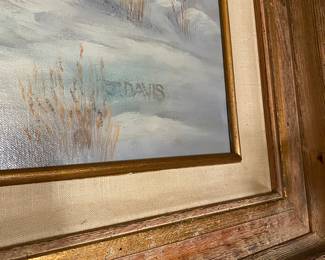 Original Oil Buffalo Hunt Painting Signed J.Davis