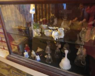 display case, bells,