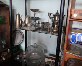 shelf with silverplate