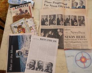Ephemera,  President Nixon, Martin Luther King, Man on the Moon, vintage calendars
