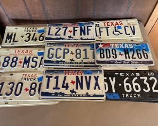vintage Texas license plates