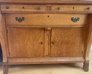 Antique Tiger Oak Buffet 