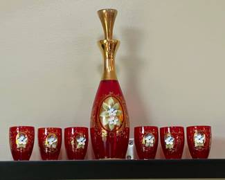 Italian Venetian Decanter Set 