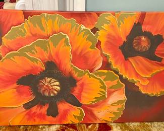 Orange Floral Wall Art 